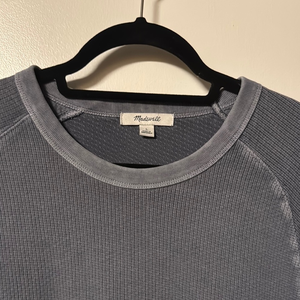 Madewell Blue Crewneck Sweater Classic Knit Design - Picture 4 of 5